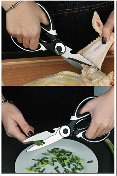 İndirimKap Paslanmaz Çelik Ultra Keskinleştirilmiş Mutfak Makası Çok Amaçlı Fonksiyonlu Balık Et Sebze Makası