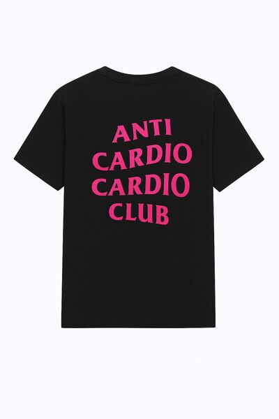 MAYDAY CULTURE Tricou sport negru oversize unisex Anti Cardio Cardio Club
