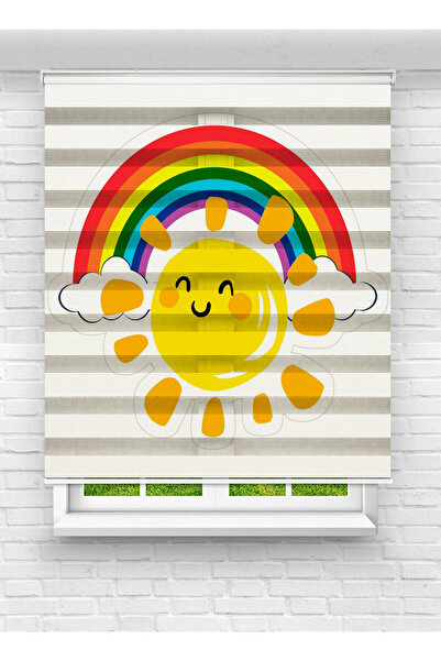 evana home ökkuşağı ve Güneş Baskılı Zebra Perde