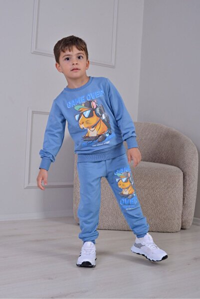 ÖRZİKİDS Seasonal Printed 2-String Boys' Tracksuit Set 3-10 Years Old