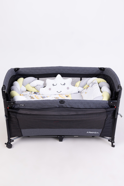 Cozibo Örgülü Park Beşik Uyku Seti Ahşap Örgülü Beşik Seti Tüm Beşiklere Uygun 70x110 70x120 70x130 60x120