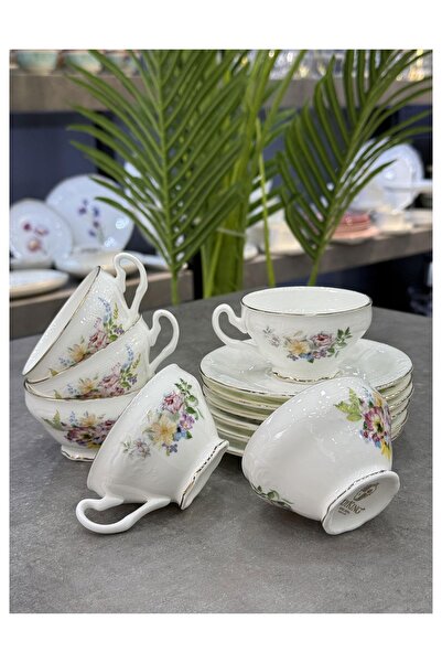 ROY KING Pink Garden Bone China 6 Lı Porselen Fincan Takımı