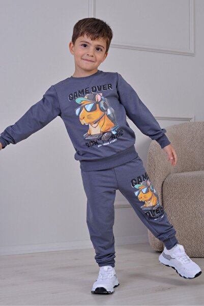 ÖRZİKİDS Seasonal Printed 2-String Boys' Tracksuit Set 3-10 Years Old