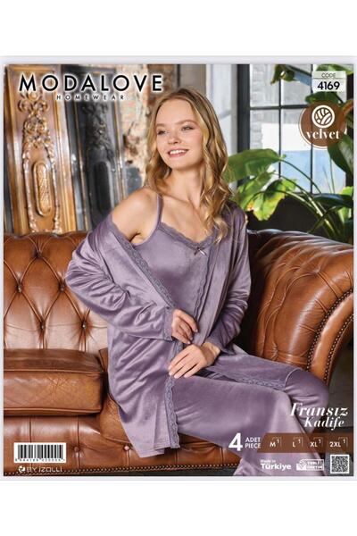 TRENDY kadife 3 parçalı pijama takımı