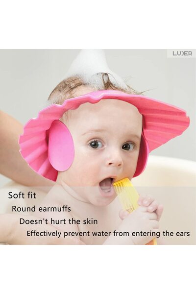LUXER Set 2 Casti de Baie cu Marime Ajustabila Pentru Copii, Protectie Pentru Ochi si Urechi, Roz,