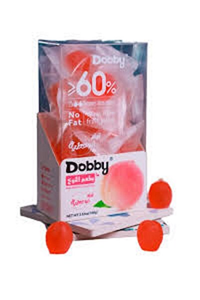 DOBBY حلوى كونجاك الناعمة بعصير الخوخ الأبيض 100 غرام × 24