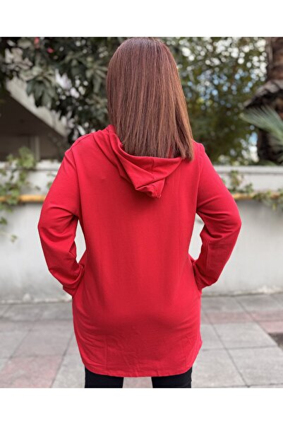 DenizEge Red Sweatshirt with Hood