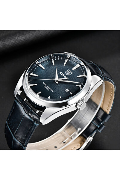 Benyar Ceas bărbătesc cuarț, curea din piele, elegant, clasic, analogic