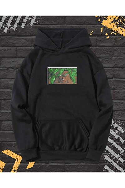 OEM - Hanorac Barbati cu Broderie si Imprimeu, Broly, Bumbac, Negru, M INTL