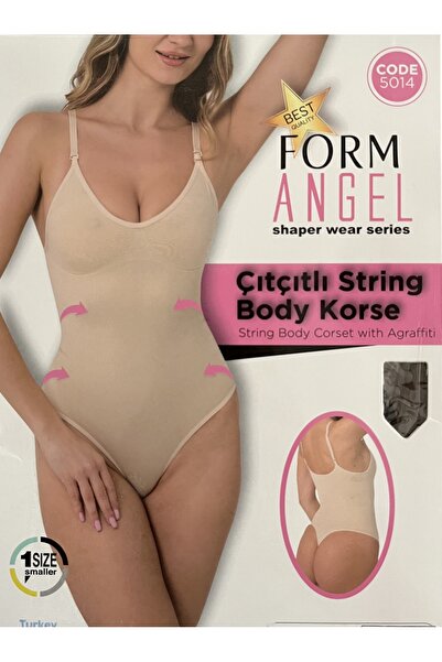 Form Angel Askılı Çıtçıtlı String Body Badi Korse 5014