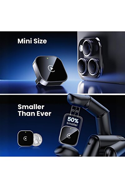 NO N4ME UOEPOWA 2×1 Wireless Carplay and Android Auto Adapter, Plug and Play Dongle Converts Wired to Wirel