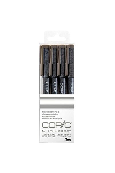 Copic Multiliner Warm Gray 4-Piece Pen Set