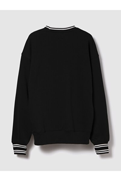 GAP Kadın Siyah VintageSoft Oversized Logo Sweatshirt