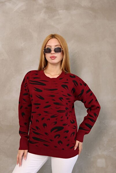 VELLICHOR سترة نبتون منقوشة باللون الأسود العنابي