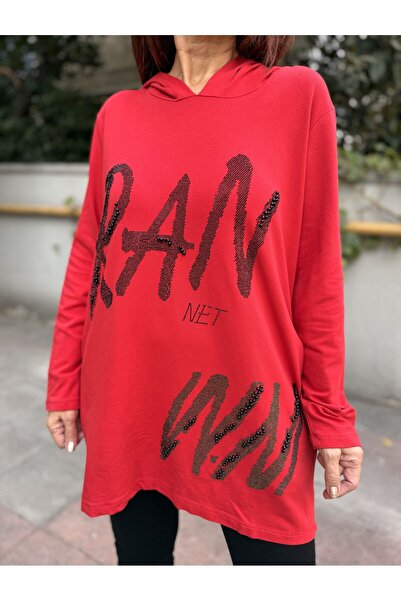 DenizEge Red Sweatshirt with Hood