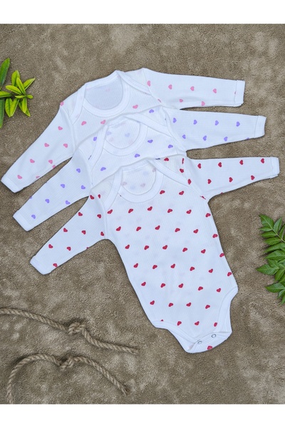 vieso 3-Piece Long Sleeve Baby Boys and Girls Bodysuit with Snap Fasteners Cotton Romper