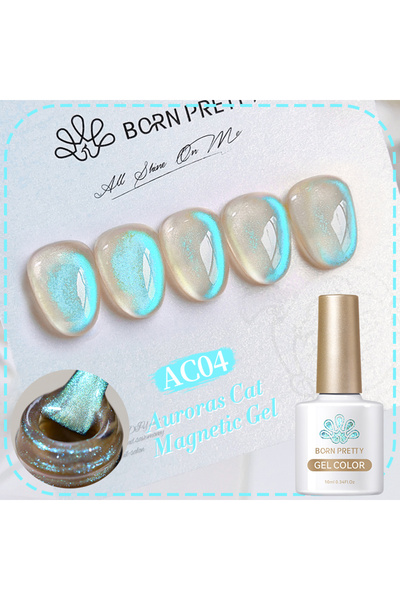Born Pretty Auroras Cat Magnetic Gel/Kuzey Işıkları Kedi Gözü Kalıcı Oje(AC04...
