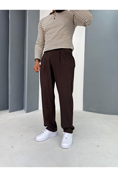 Combineman35 Baggy Fabric Trousers with Pleat Detail