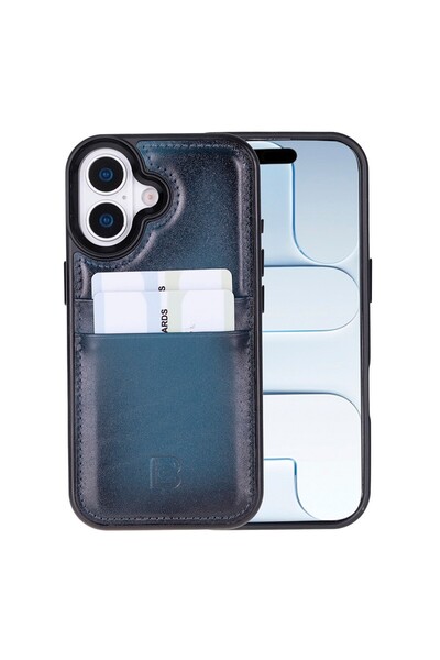 Bouletta , Apple iPhone 17 için, Hakiki Deri, El Yapımı Kartlıklı Kılıf, İç Y...