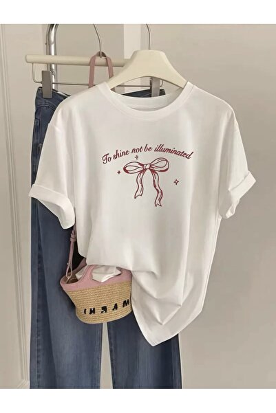 FUFLUNS TRIOC OVERSIZE CU Gâtul Bicicletă, Imprimat TO SHINE