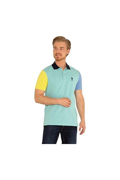U.S. Polo Assn. Men's Regular Fit Polo Neck Mint T-Shirt