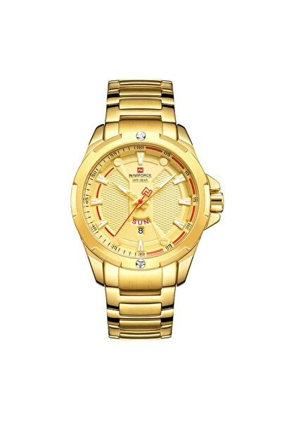 Naviforce Ceas bărbătesc cuarț japonez analogic oțel cu dată auriu