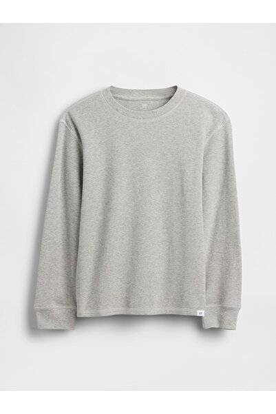 GAP Erkek Çocuk Gri Waffle T-Shirt