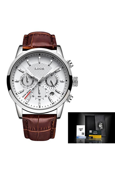 Lige Ανδρικό ρολόι χειρός Quartz με κομψό δερμάτινο λουράκι