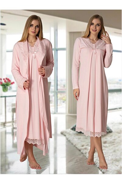 Lohusa Homewear Set de cămăși de noapte pentru maternitate, din bumbac, cu mâ...