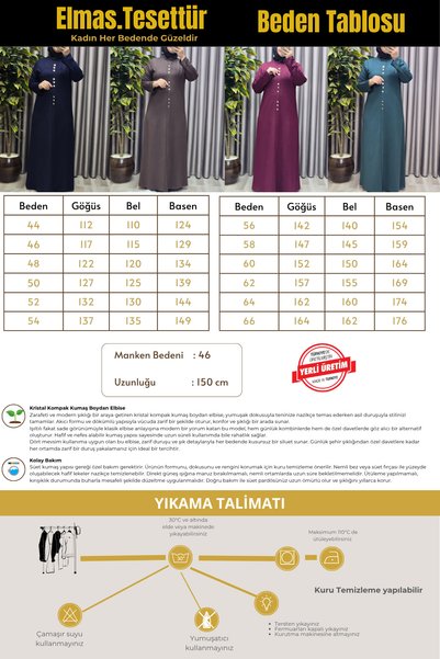 Elmas Tesettür Women's Clothing Plus Size Rivet Decorated Long Dress
