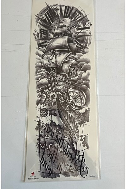 Airbrush Tattoo Gemi Tüy 1 Hafta Kalıcı Tam Kol Kaplama Bacak Yapıştırma Geçi...