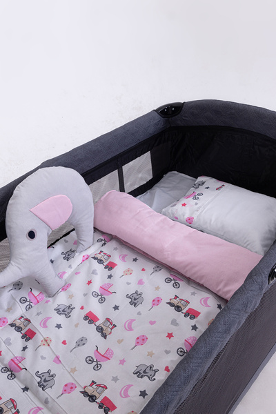 Cozibo Örgülü Park Beşik Uyku Seti Ahşap Örgülü Beşik Seti Tüm Beşiklere Uygun 70x110 70x120 70x130 60x120