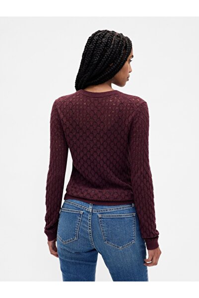 GAP Kadın Bordo Pointelle Kazak