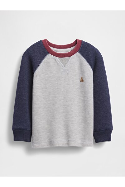 GAP Erkek Bebek Gri Brannan Bear Detaylı Textured T-Shirt