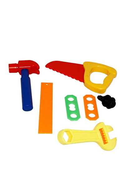 abnturk Renkli Plastik Tamir Seti Oyuncak 6 Parça – Çocuklar İçin Çekiç, Test...