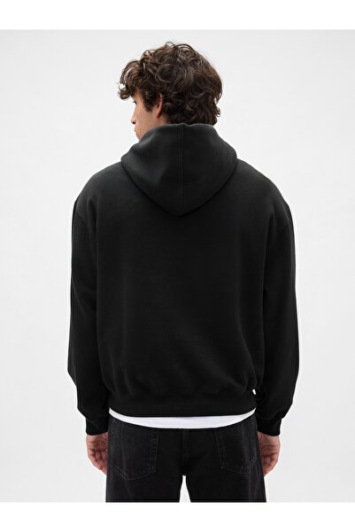 GAP Erkek Siyah Heavyweight 1969 Logo Sweatshirt