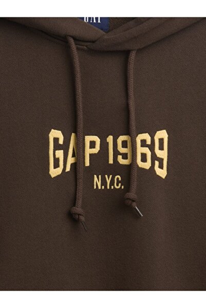 GAP Erkek Kahverengi Heavyweight 1969 Logo Sweatshirt