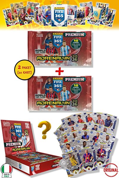 TOYFEST Panini Fifa 2026 Premium 2 Paket - 20 Kart (12 Core 2 Fans 2 Power 2 ...