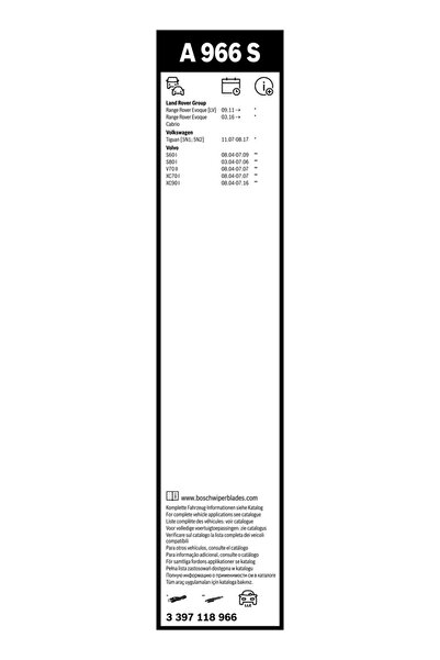 Bosch Lamela Stergator Fiat Multipla Land Rover Range Rover Evoque