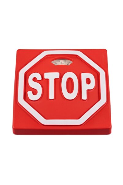 Outlook Design Cântar de baie cu înveliș 3D din spumă moale, Stop Red