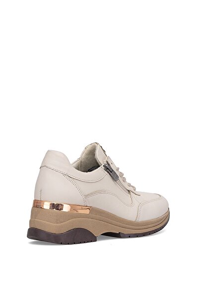 Venüs 2313081K Women's Genuine Leather Wedge Heel Shoes Beige