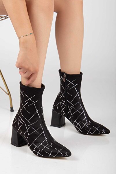 Elegant steps Kadın Kısa Blok Bot Taşlı Fermualı Kadın Kışlık Bot