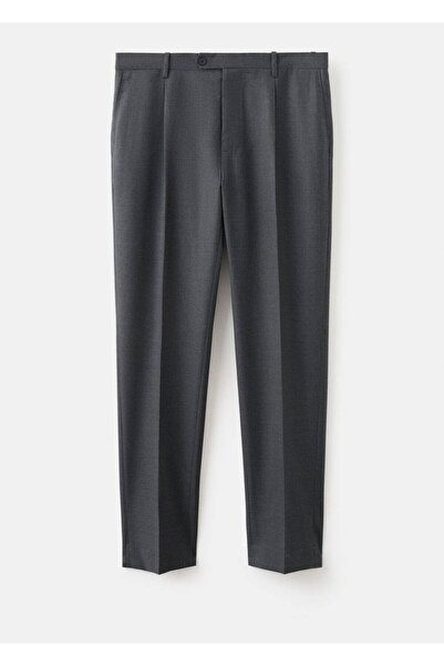 MANGO Man %100 İtalyan yünlü flanel kumaş pantolon