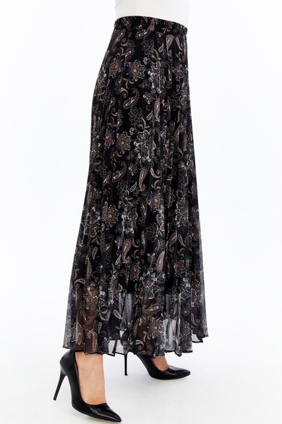 sehatex căptușită cu pliuri șifon cu talie elastică