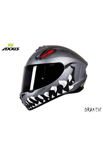 AXXIS DRAKEN FORZA SİYAH-GRİ FULLFACE KASK (SİYAH+ŞEFFAF CAMLI)