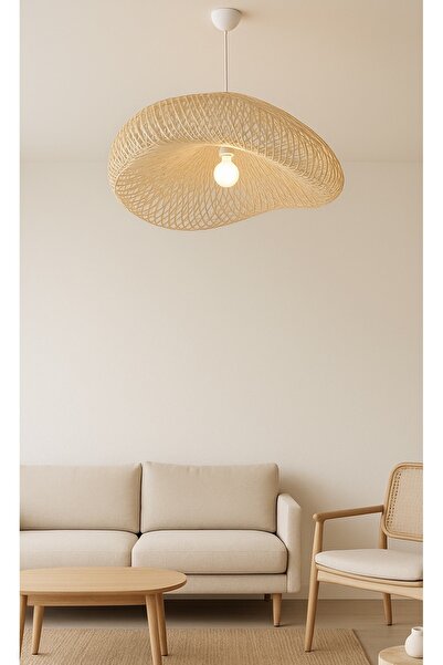 Fico Home Luxury İskandinav Sarkıt Hasır Avize E-27 Duy