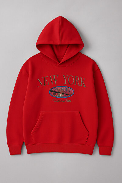 LORVEX New York Front Print Oversize kroj Unisex dukserica