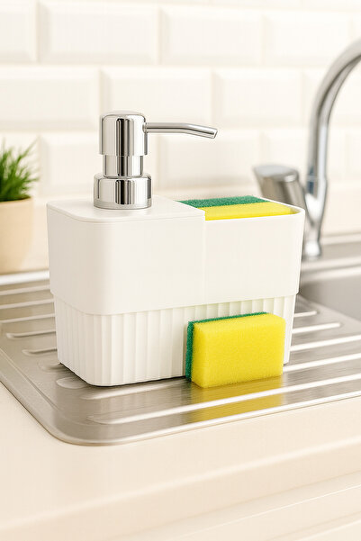 Nesto Home Liquid Soap Dispenser with Sponge Compartment