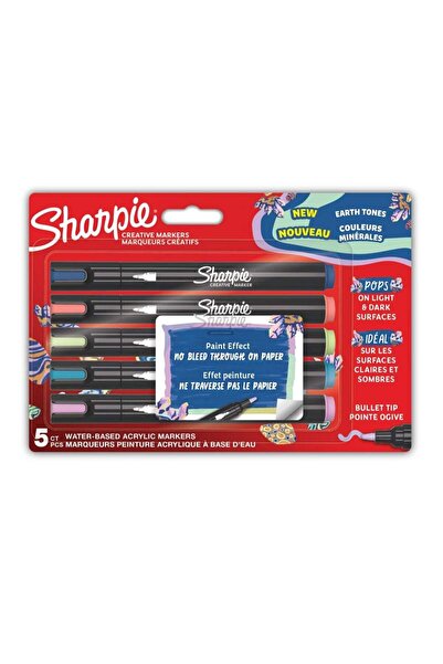 Sharpie Creative Acrylic Marker Pen 5 Colors - Earth Tones