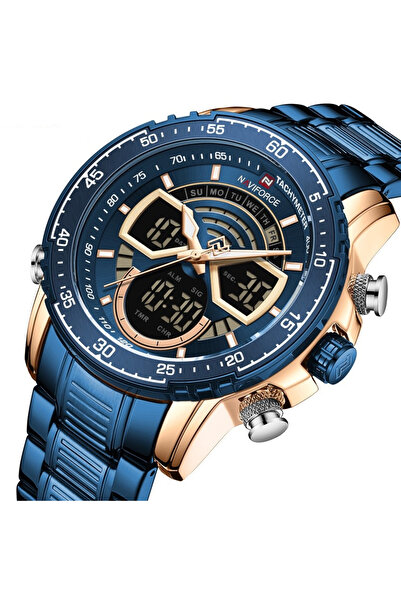 Naviforce Ceas bărbătesc digital cu cuarț, cu oră duală